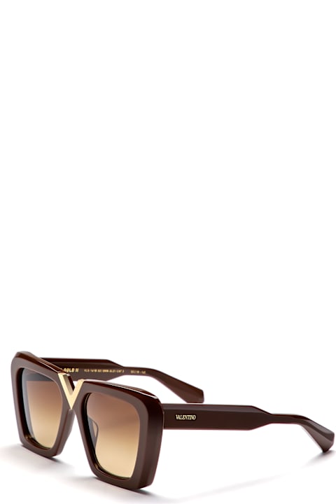 Homeware Valentino Eyewear V-gold-ii - Fondant Brown / Gold Sunglasses