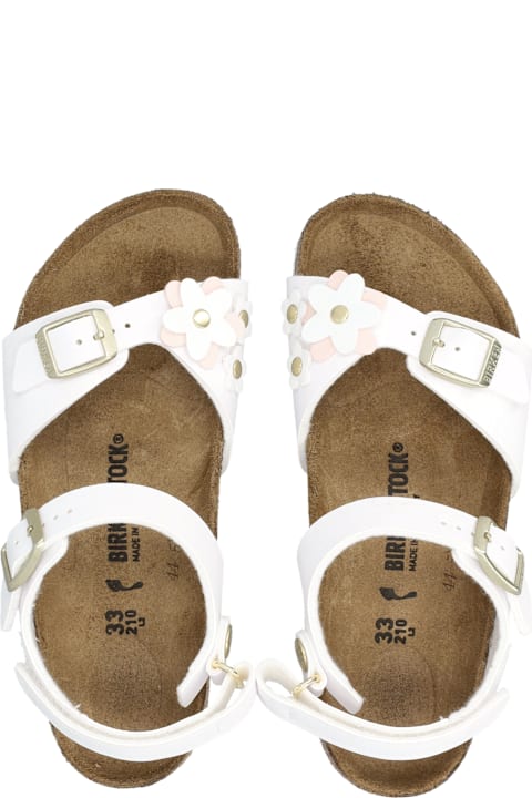 Homeware Birkenstock Birkenstock White Rio Plain Flowers Kids Sandals