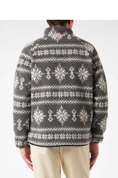 Homeware MC2 Saint Barth Man Sherpa Jacket With Fair-isle Print