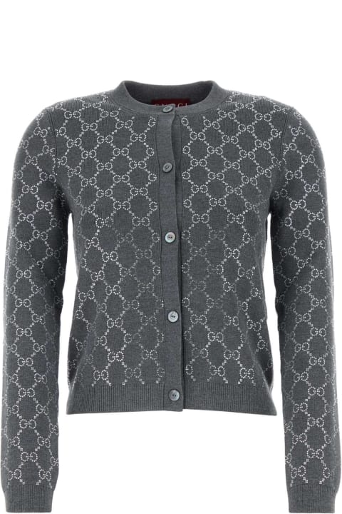 Gucci Sweaters for Women Gucci Grey Wool Cardigan