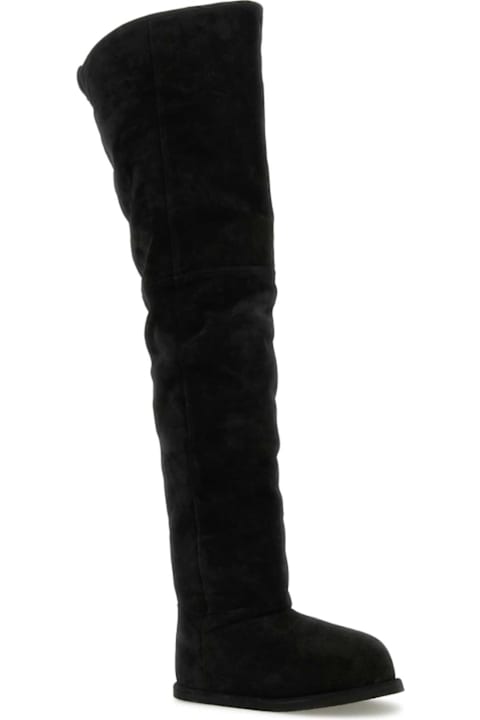 Homeware Amina Muaddi Black Suede Heidi Over-the-knee Boots
