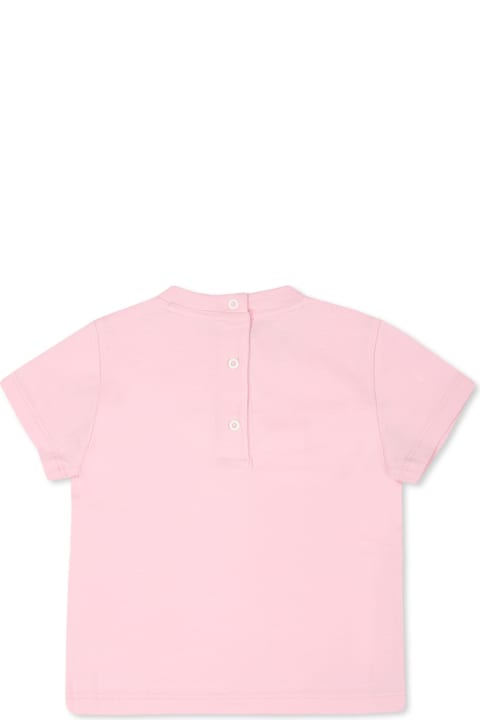 Fendi T-Shirts & Polo Shirts for Baby Girls Fendi Pink T-shirt For Baby Girl With Logo