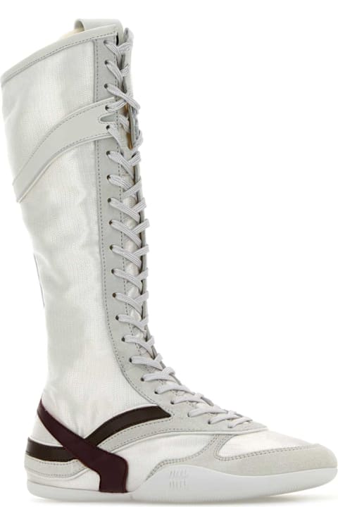 Shoes for Women Miu Miu Two-tone Tech Fabric And Suede Gymnasium Boots