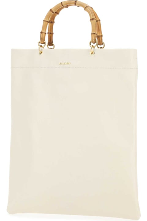 ウィメンズ Jil Sanderのトートバッグ Jil Sander Ivory Leather Medium Shopping Bag