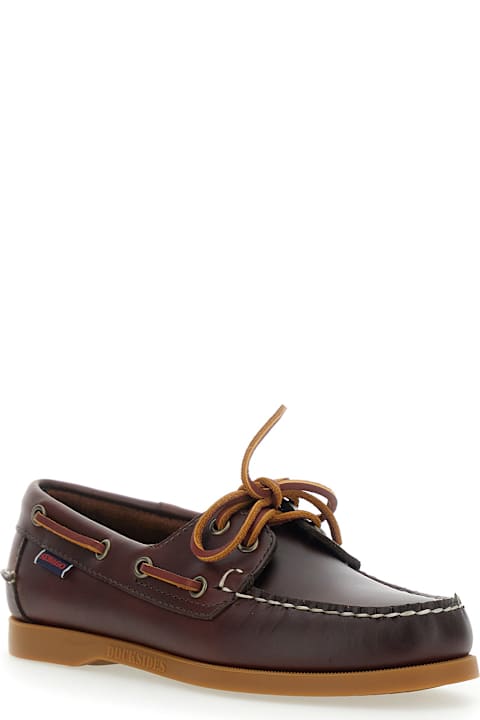 Sebago Loafers 'docksides Portland Waxed Woman' Brown With Rounded Toe In Leather Women