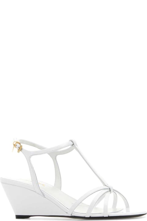 Prada White Leather Sandals