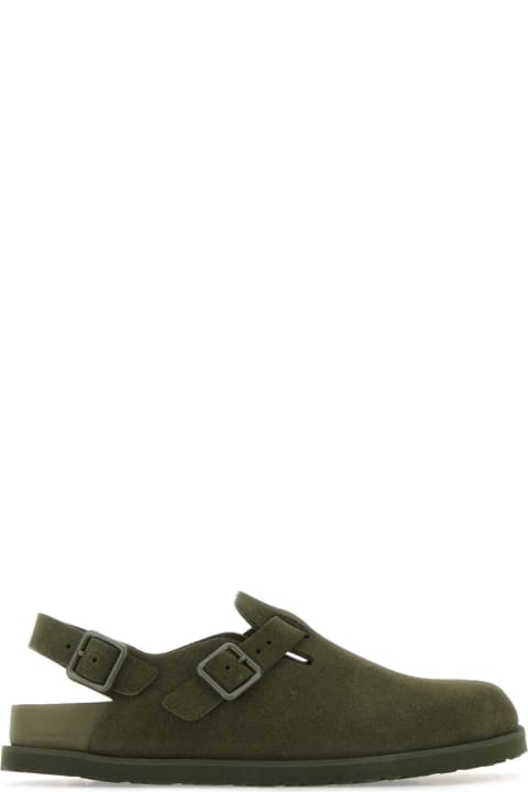 Sale for Women Birkenstock Army Green Suede Tokio Slippers