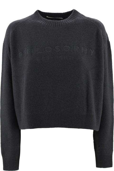 Philosophy di Lorenzo Serafini Sweaters for Women Philosophy di Lorenzo Serafini Logo-embroidered Cropped Jumper