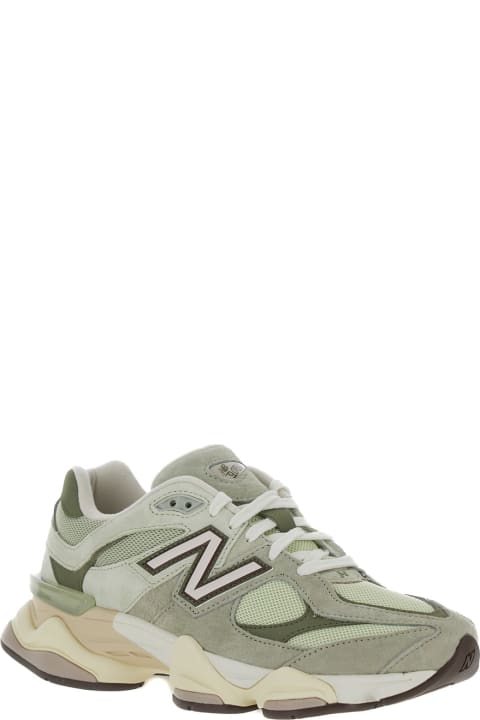 Sneakers for Men New Balance '9060' Green Sneakers With Logo In Leather Man