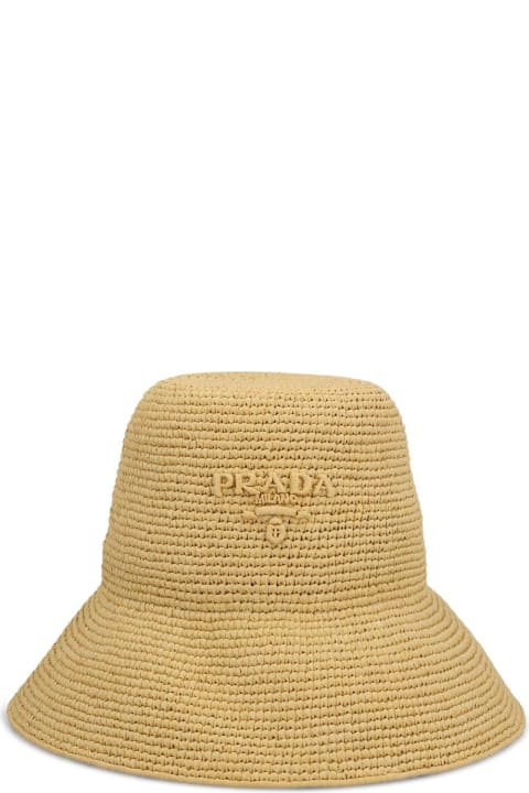 Prada Hair Accessories for Women Prada Logo Embossed Bucket Hat