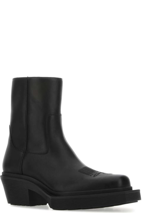 Boots for Men VTMNTS Black Leather Ankle Boots
