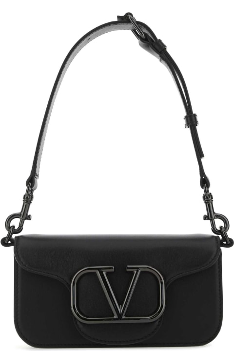 Totes for Men Valentino Garavani Black Leather Locã² Shoulder Bag