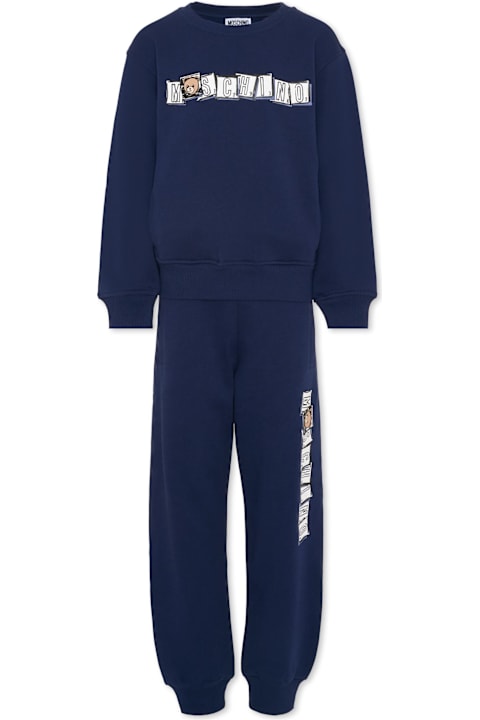 Homeware Moschino Blue Sut For Boy With Teddy Bear