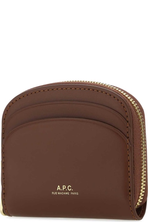 A.P.C. Wallets for Women A.P.C. Brown Leather Card Holder