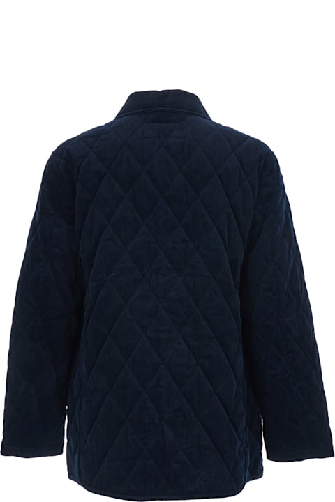 Polo Ralph Lauren for Kids Polo Ralph Lauren Blue Jacket With Classic Collar And Pony Embroidery On The Front In Quilted Corduroy Man