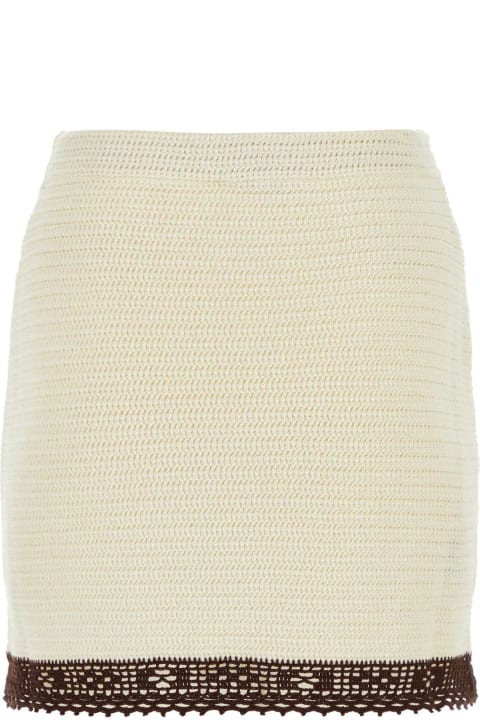 Fleeces & Tracksuits for Women Miu Miu Ivory Crochet Mini Skirt