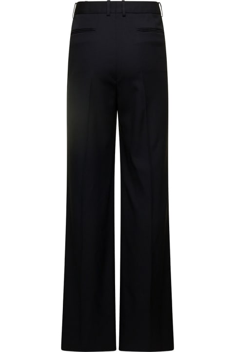 Saint Laurent Sale for Men Saint Laurent Black Satin Stripe Detail Flared Trousers In Wool Man