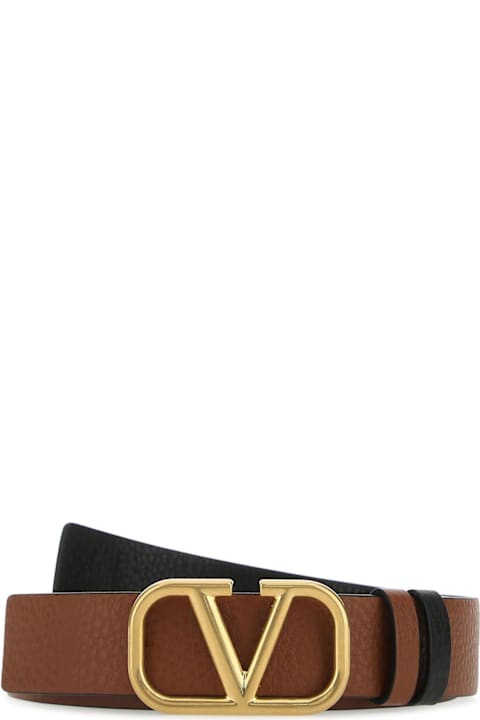Fashion for Men Valentino Garavani Brown Leather Vlogo Signature Belt