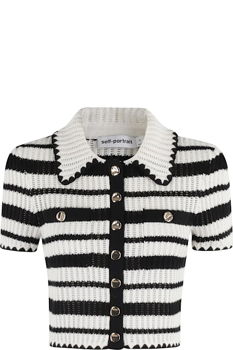 self-portrait Sweaters for Women self-portrait Striped Crochet Top
