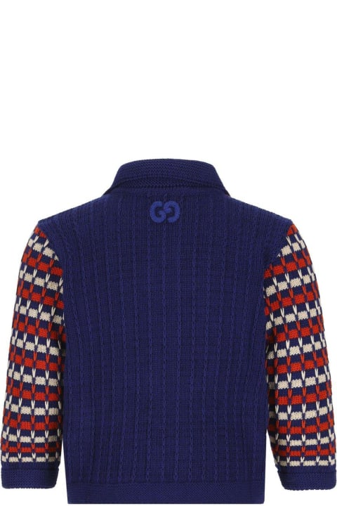 Striped Tuck Stitch Long-sleeved Cardigan