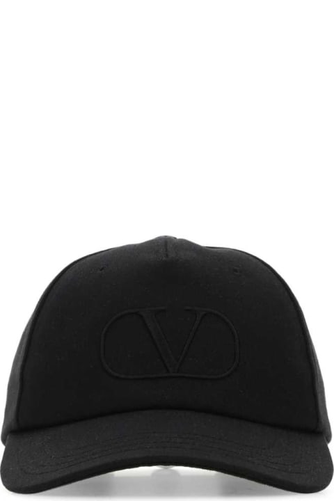 Valentino Garavani Accessories for Men Valentino Garavani Black Cotton Baseball Cap