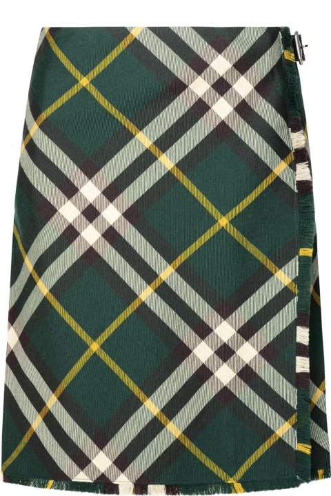Skirts for Women Burberry Green Wool Skirt