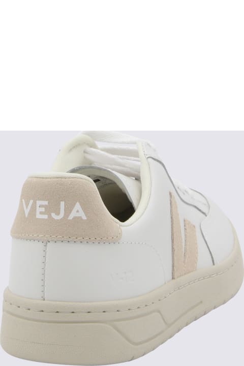 Veja Sneakers for Women Veja White And Pink Leather V-12 Sneakers