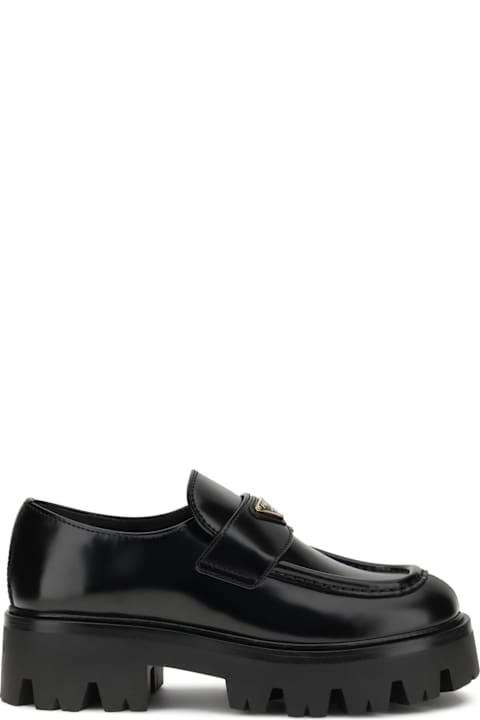 Prada Leather Monolith Loafers