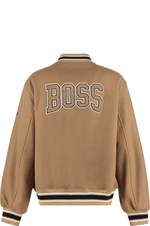 Hugo Boss Coats & Jackets for Women Hugo Boss Wool Bomber Jacket With Patch