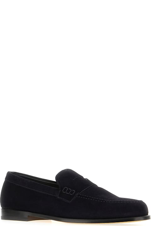 Doucal's Loafers & Boat Shoes for Men Doucal's Blue Suede Loafers
