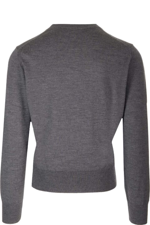 Ami Alexandre Mattiussi Sweaters for Men Ami Alexandre Mattiussi Grey 'ami De Coeur' Sweater