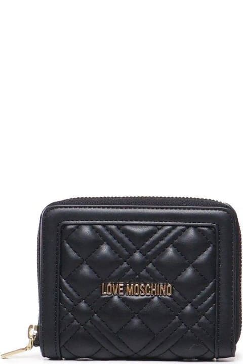 Fashion for Women Love Moschino Quilted Zip Around Wallet