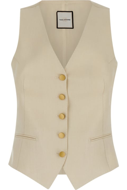 Tagliatore Coats & Jackets for Women Tagliatore Cream White 'giselle' Blazer In Linen Woman