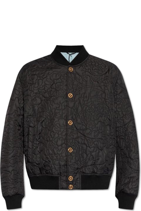 Versace for Men Versace Barocco-quilted Button-up Bomber Jacket
