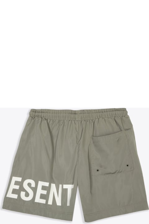 REPRESENT Swimwear for Men REPRESENT Represent Swim Short Khaki green nylon swim shorts with logo - Swim Shorts