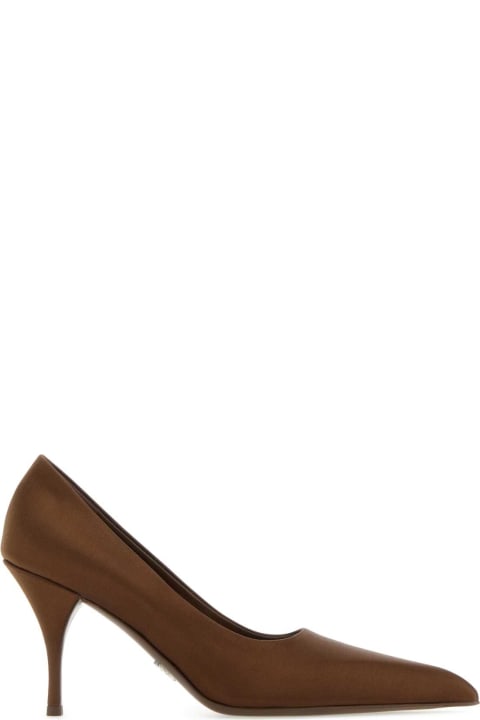 Shoes for Women Prada Chocolate Satin Pumps