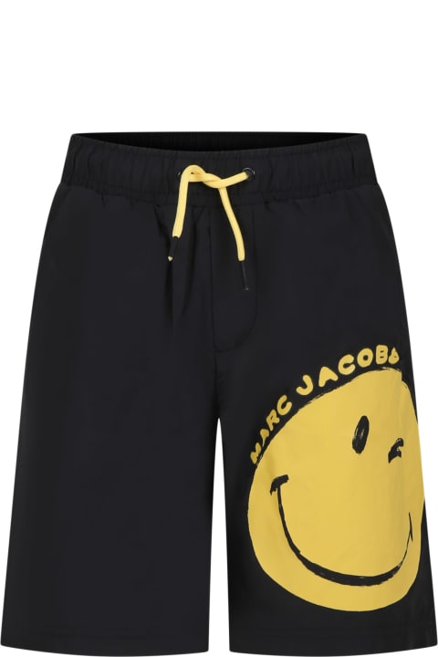 Marc Jacobs Swimwear for Boys Marc Jacobs Black Swim Shorts For Boy With Smile