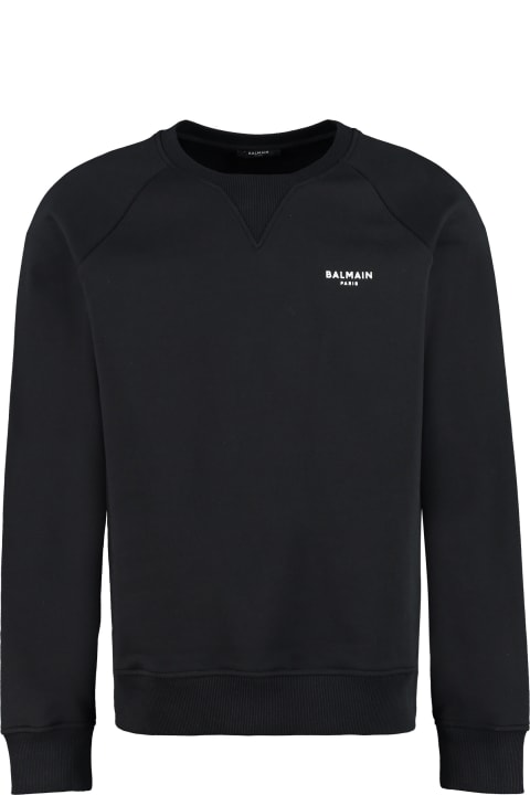 Fleeces & Tracksuits for Men Balmain Logo Detail Cotton Sweatshirt