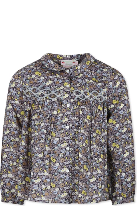 قمصان لـ بنات Bonpoint Multicolor Shirt For Girl With Floral Print