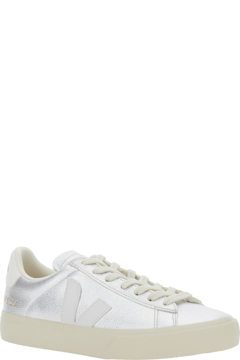 Veja Sneakers for Men Veja 'campo' Metallic Low Top Sneakers With Logo Detail On The Side And Logo Lettering On The Heel In Leather Unisex