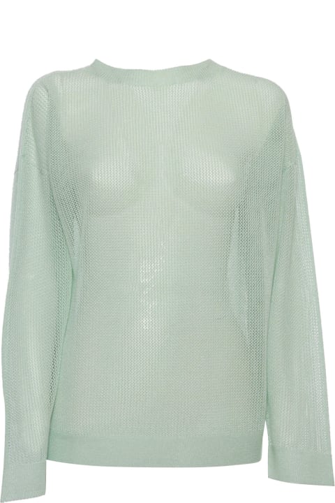 ウィメンズ新着アイテム Lorena Antoniazzi Perforated Green Sweater