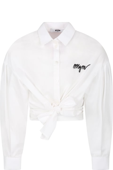 White Shirt For Girl With Logo