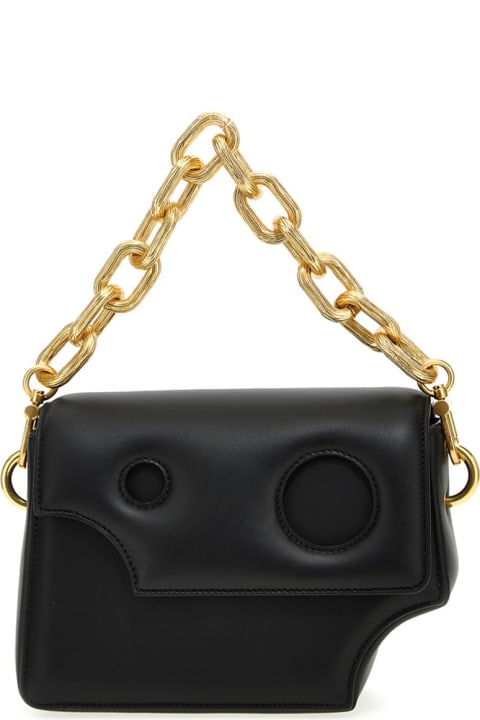 OFF-WHITE: Burrow 22 Off White bag in nappa leather with holes - Black