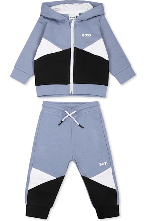 Homeware Hugo Boss Light Blue Set For Baby Boy With Logo