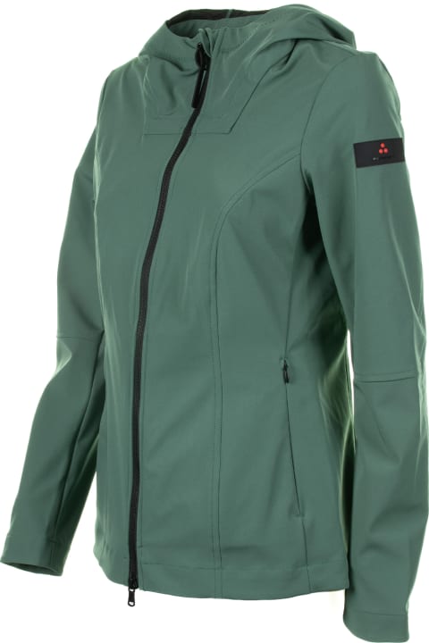 Peuterey Coats & Jackets for Women Peuterey Green Jacket With Zip And Hood