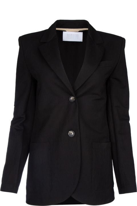 Harris Wharf London Coats & Jackets for Women Harris Wharf London Women Boyfriend Blazer With Shoulder Pads Rayon