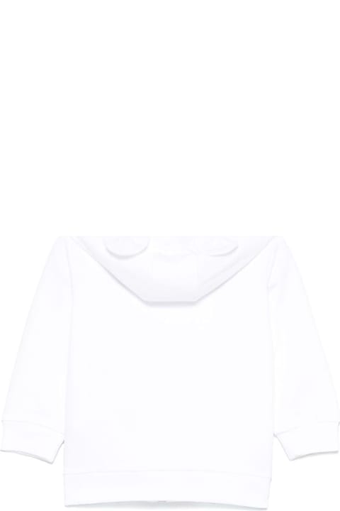 Moschino Sweaters & Sweatshirts for Women Moschino White Sweatshirt With Fixed Hood And Logo Detail On The Front In Cotton Baby