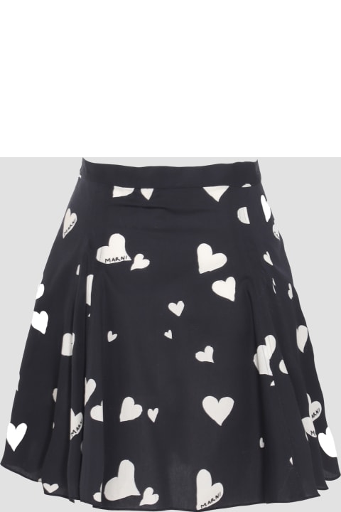 Marni for Women Marni White And Black Cotton Heart Skirt