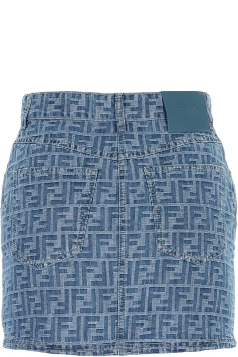 Fendi Clothing for Women Fendi Embroidered Denim Mini Skirt