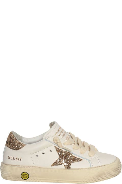 Golden Goose Sale for Kids Golden Goose May Star Distressed Low-top Sneakers